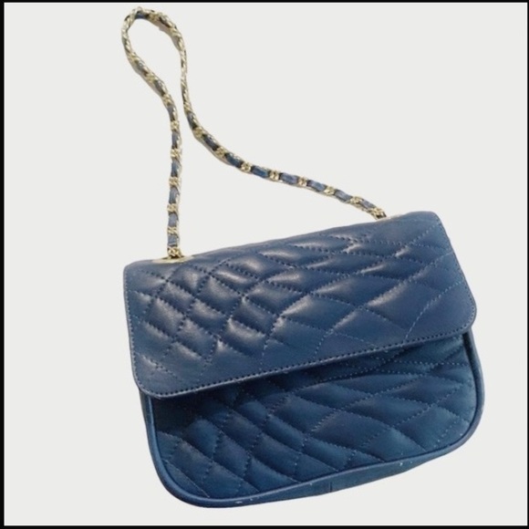 DANIELLE NICOLE BLUE LEATHER CROSSBODY PURSE MAGNETIC CLOSURE. - Picture 8 of 8